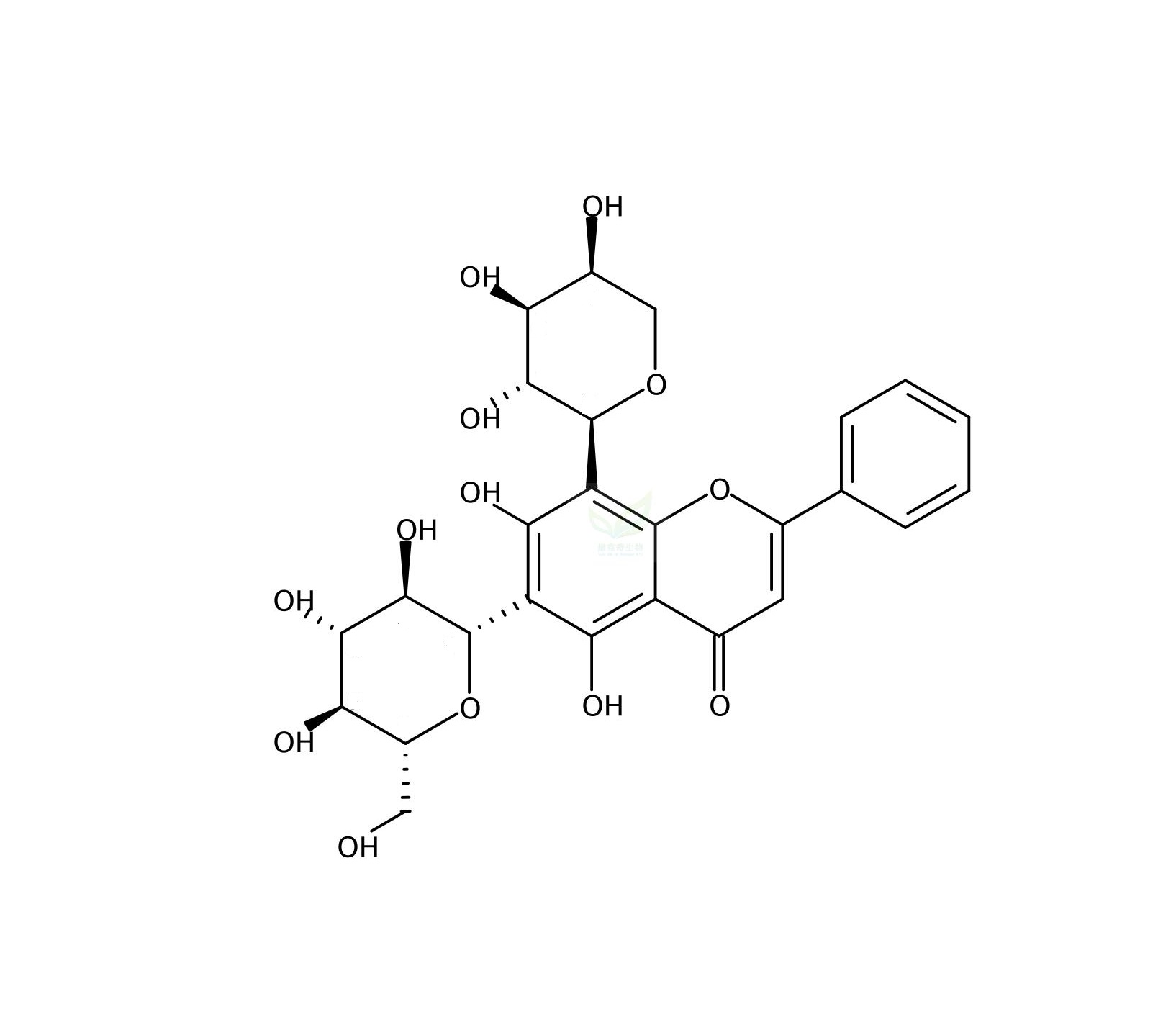 白杨素 6-C-葡萄糖 8-C-阿拉伯糖苷|185145-34-0